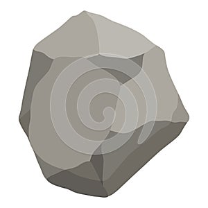 Rock stones or debris of mountain. Gravel, gray stone. Polygonal shape, piece of fossil stone. Game decoration element