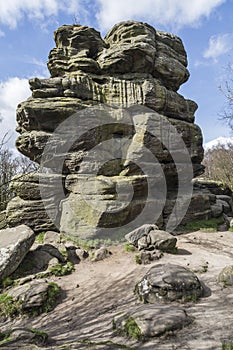 Rock structure at Brimham Rocks, Yorkshire, England.