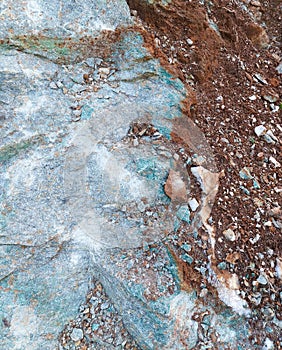 Rock surface texture blue and brown