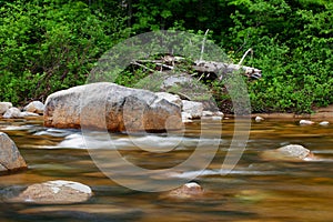 Rock and swift water in a new hampshire river