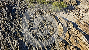 Rock Texture In Closeup Aerial View Stoney Beach