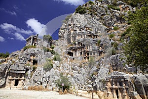 Rock tombs of Demre Myra, Turkey