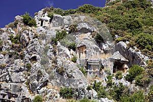 Rock tombs of Demre Myra, Turkey