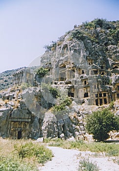 Rock tombs myra turkey