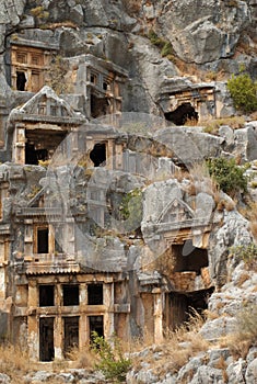 Rock tombs, Myra, Turkey