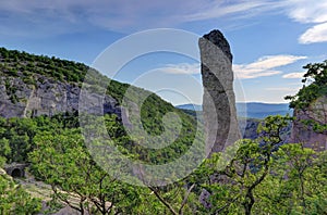 Rock Tower in Vela Draga Canyon, Ucka National Park, Croatia