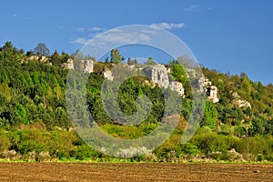 Rock towers on Drevenik during spring morning