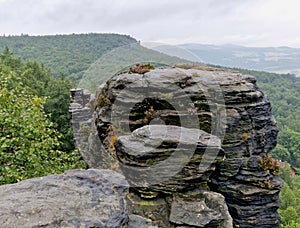 the rock towers eroded by water and wind gradually collapse into the