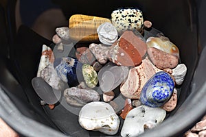 Rock Tumbler Barrel Full of Assorted Polished Stones