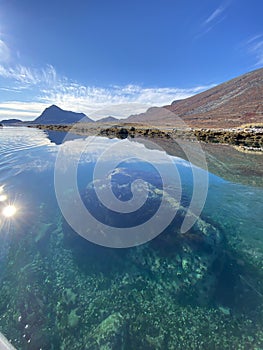 Rock under water in Tasermiut, South Greenland