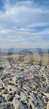 Rock, view from rock to village, view from village to top, height, mountain