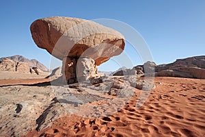 Rock in Wadi Rum desert