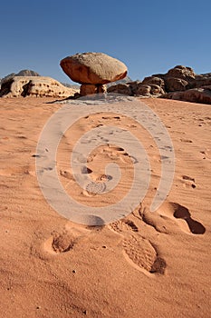 Rock in Wadi Rum desert