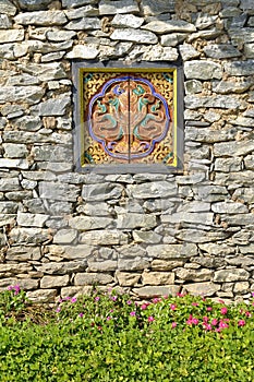 The rock wall Bhutan ornament