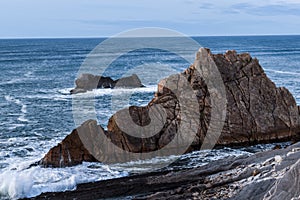 Rock wall at the Cantabric coast.