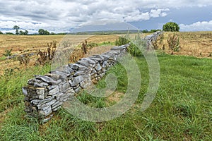 Rock wall in historic Antietam battlefield.