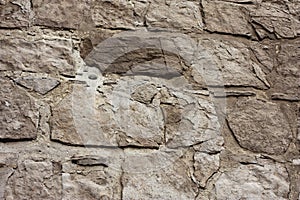 Solid rock wall built by the Incas