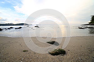 Rock and wave on the Ao Sen beach Phuket