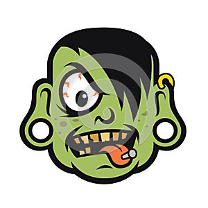 Rock Zombie Head Design Vector