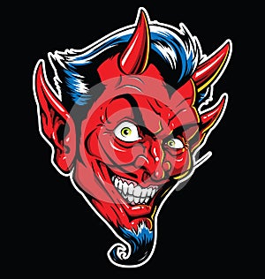 Rockabilly Devil tattoo vector illustration in full color photo