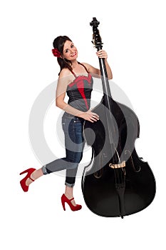 Rockabilly Girl with Upright Bass