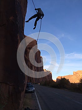 Rockclimbing in Moab, UT