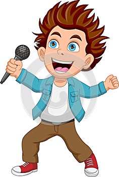 rocker boy singing cartoon