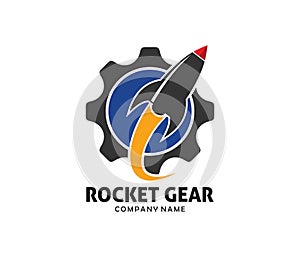 Rocket advance technology launching logo design