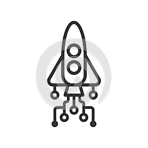 Rocket AI Automation line icon