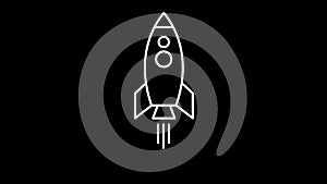 Rocket animation on black background