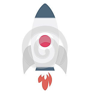 Rocket Color Vector Icon which can easily modify or edit