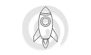 Rocket coloring book transportation to educate kids. Learn colors pages
