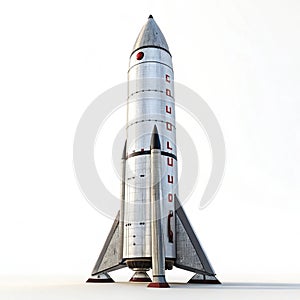 Rocket 3D render isolated on white background