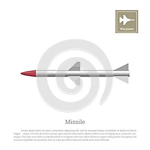 Rocket drawing on a white background. Ballistic missile icon