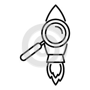 Rocket exploration icon, outline style