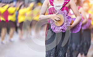 Rocket Festival, Thai Northeast local culture starting rainy season, Thai dancing.