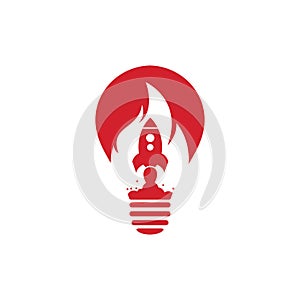 Rocket fire bulb shape concept logo design.