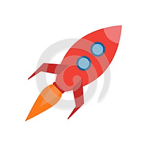 Rocket in flat style illustration