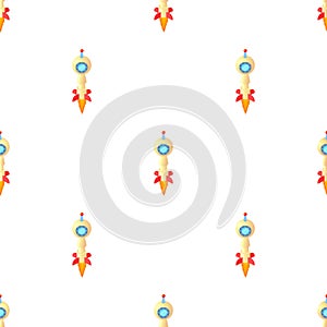 Rocket flies pattern seamless vector