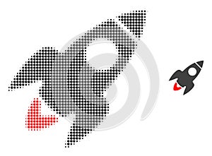 Rocket Flight Halftone Dotted Icon