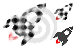 Rocket Flight Halftone Dotted Icon