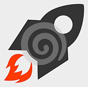 Rocket Flight Raster Icon Illustration