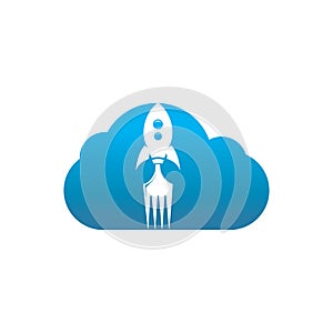 Rocket food with cloud icon logo design illustration.