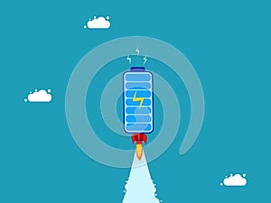 A rocket with full energy to propel the organization. vector photo