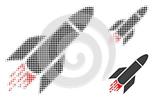 Rocket Halftone Dotted Icon