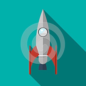 Rocket icon in flat style photo