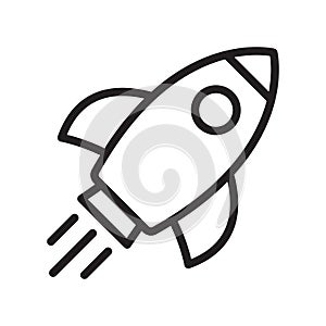 Rocket icon. Simple outline rocket signs set. Rocket launched icon. photo