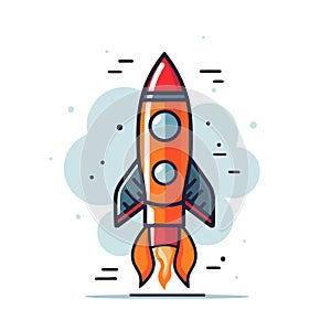 Rocket icon. Space rocket launch. Spaceship image