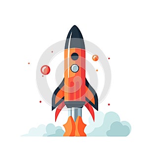 Rocket icon. Space rocket launch. Spaceship image