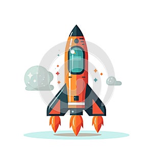 Rocket icon. Space rocket launch. Spaceship image
